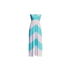 Turquoise & White Small Chevron Maxi Summer Dress Tween Teen